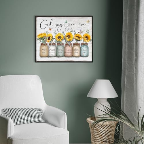 God Says You Are Wall Art: Christian Wall Art Framed Inspirational Quotes Bible - Image 6