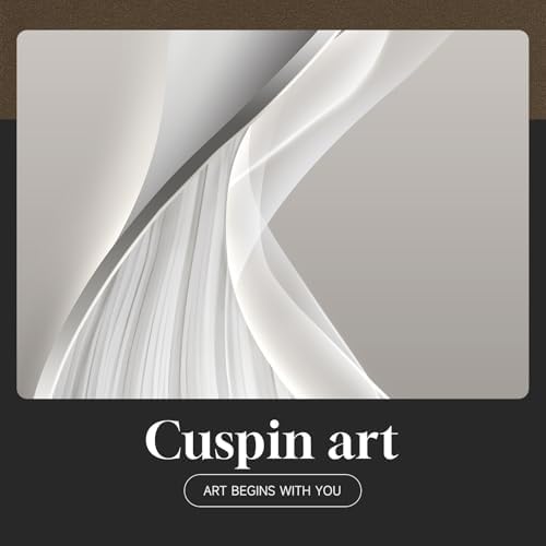 Large Framed Silver White Abstract Wall Art - Image 7