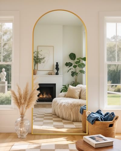 Full Length Mirror with Stand, Large Stand Up Mirrors, Aluminum Frame Floor by CoomilyBrandStory