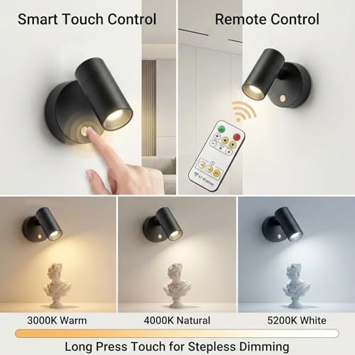 Magnetic Rechargeable Picture Light 2 Pack, Wireless Art Spotlight - Image 3