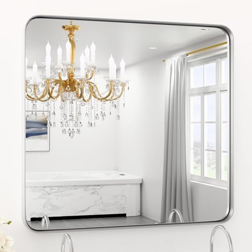 42“ × 36” Silver Bathroom Mirrors by YYXW