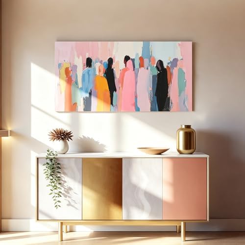 I@U Modern Colorful Wall Art Prints Minimalism Pink Canvas Wall Art Decor - Image 6