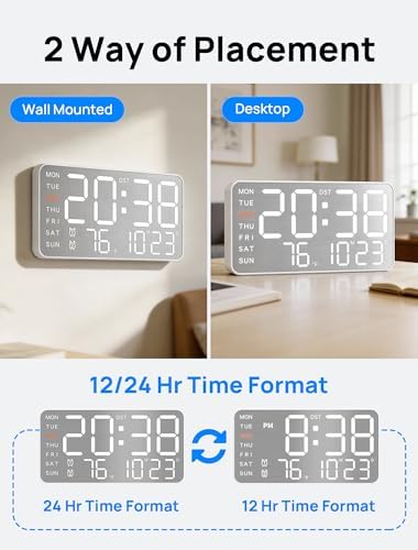 MASHI 8.4" Digital Clock, Desk Alarm Clock - Image 6
