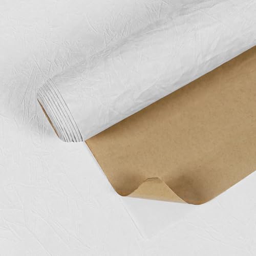 VEELIKE White Crushed Velvet Drawer Liner 15.7''x118'' Self Adhesive Felt by VEELIKE