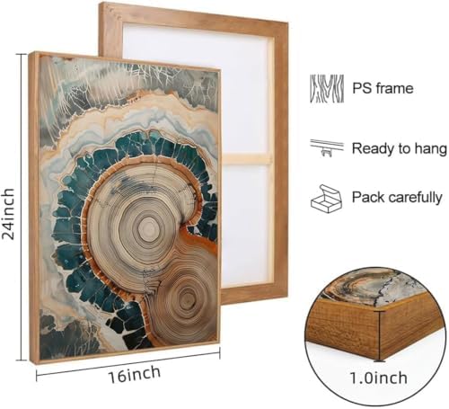 Tree Ring Wall Art Framed, Modern Nature Decor - Image 7