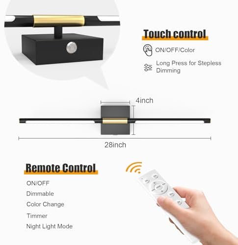 Battery Operated Wall Sconces Set of 2 Rechargeable LED Wall Lights, Dimmable - Image 3