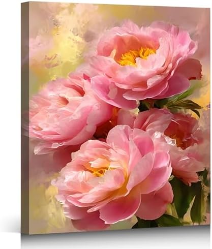 ZERILYN Ship Next Day Pink Peony Wall Art Canvas Prints Floral Pictures Canvas by ZERILYN