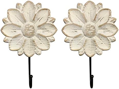 dwellington Decorative Wall Mounted Flower Hooks, Farmhouse Boho Coat Rack by dwellington