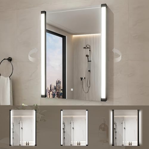 24" Wx32 H LED Mirror for Bathroom Vanity Mirror, 270° Rotatable LED Arms for by YUGAHompack