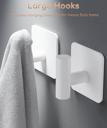 Aikzik 4 Pack Large Heavy Duty Wall Hooks - 26lb Max - Image 2