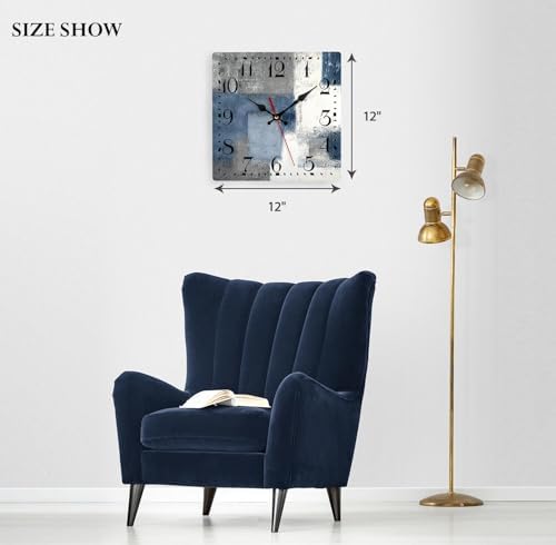 ArtSocket Square Wall Clock Silent Non-Ticking 12" Abstract Coastal - Image 4