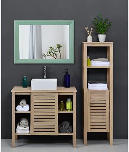 AAZZKANG Wood Framed Mirror Rectangle Modern Farmhouse Wall Mirrors Decor Large - Image 6