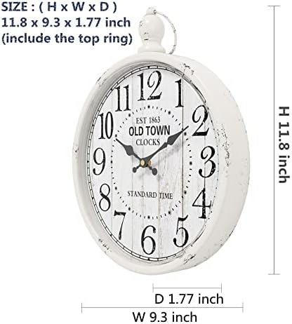 Menterry Retro Farmhouse Wall Clock. White Vintage Antique Style - Image 2