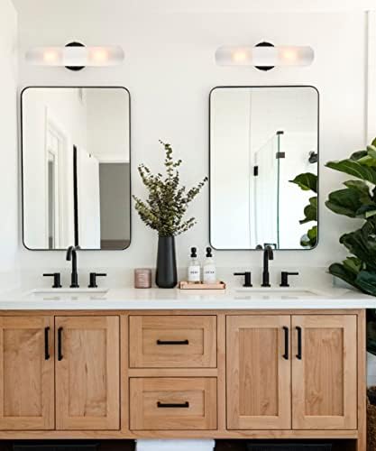 DAYCENT Modern Farmhouse Black Bathroom Light Fixtures Wall Sconces Set of Two - Image 2