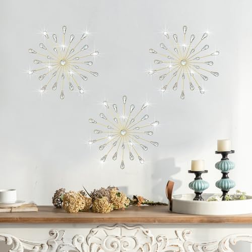 ZEXUIRU 3 Set Gold Starburst Wall Art - Image 3