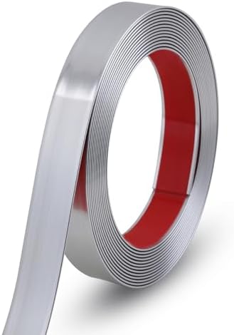 Gaahing 196.8" x 1" Brushed Silver Molding & Wall Trim, Flexible Peel and Stick by Getallthemoldingtrimsyoulike