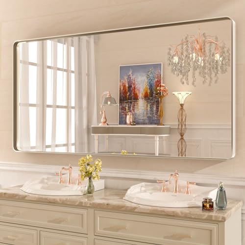 WEER Brushed Nickel Bathroom Vanity Mirror 60X30 Inch by WEER