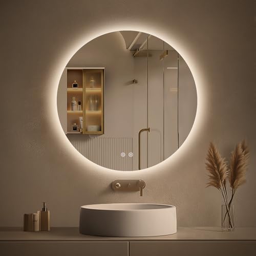 LOVESPEJO Round Backlit Mirror Bathroom 24", Circle LED Mirror by LOVESPEJO