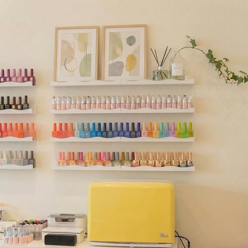 YMVV 15" Nail Polish Racks Wall Mounted Shelf, 6 Pack White Acrylic Nail Polish - Image 4