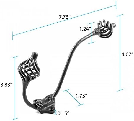 Renovators Supply Manufacturing Birdcage Double Wall Hook, Wrought Iron Black - Image 3