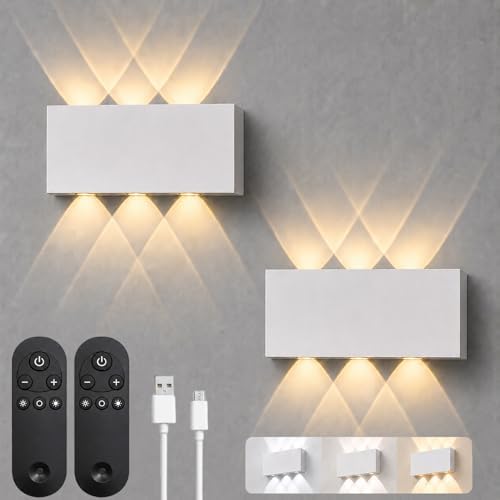 Shelprojsu LED Cordless Wall Sconce Set of 2, 5200mAh Rechargeable Battery by ShelprojsuLEDWallSconce
