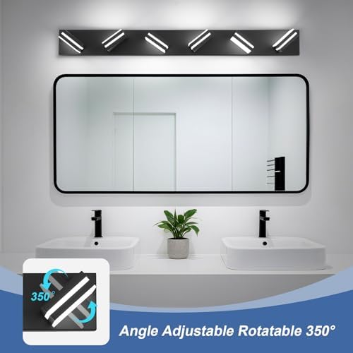 Modern LED Black Acrylic Bathroom Lights Fixtures 6-Light - Image 2