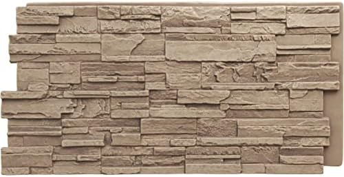 EverStone Cascade Faux Stone Panel, 48 5/8"W x 24 3/4"H x 1 1/4"D, Valley by EkenaMillwork