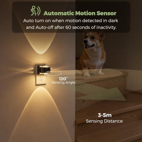L LOHAS LED Night Light, Motion Sensor Night Lights Plug in Wall Projector - Image 5