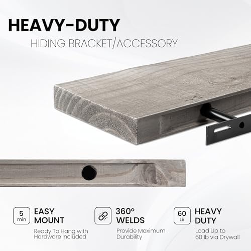 Fun Memories 24 Inch Reclaimed Wood Floating Shelves - Image 4