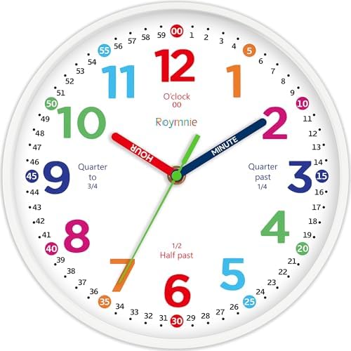 Roymnie Wall Clock for Kids Learning Battery Operated Teaching 8" by Unknown