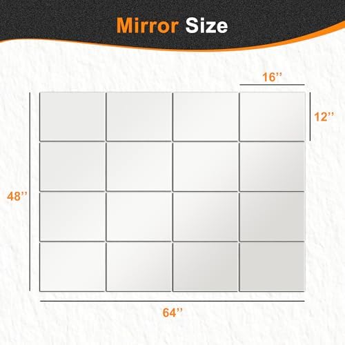 Home Gym Mirror Tiles, Large Square Workout Mirrors - Image 3