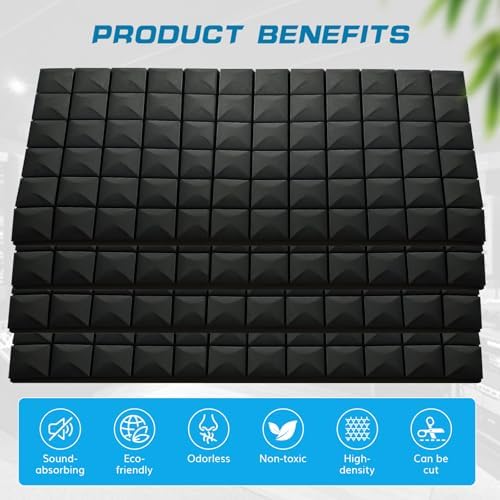2 PCS Acoustic Panels, High Density Fire Resistant & Noise Absorbing - Image 2