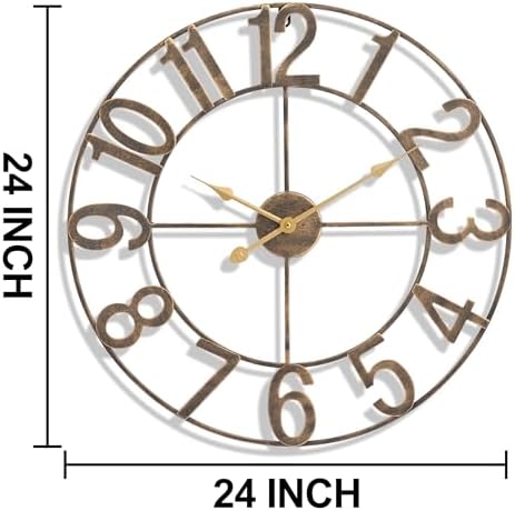 Sorbus Large Wall Clock, Metal Frame, Battery Powered - Image 2