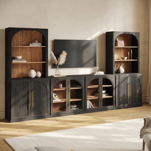 BELLEZE Jagger 130" Wall Unit 5-Piece Modular TV Stand by BELLEZE