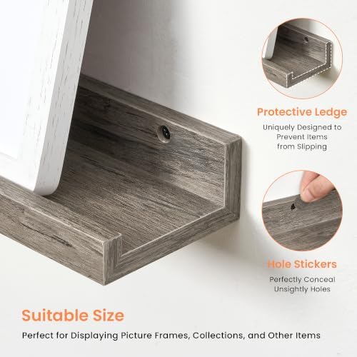 Picture Ledge Shelf, 28 inch Floating Shelves Set of 2 - Image 5