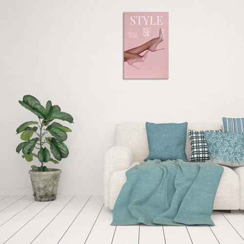 Trendy Pink Heels Poster High Heel News Headline Canvas Wall Art I Am A Style - Image 4