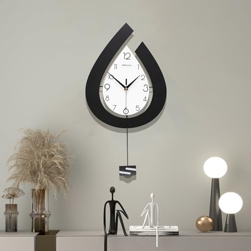 Large Modern Black Pendulum Wall Clock by JTWALCLOCK