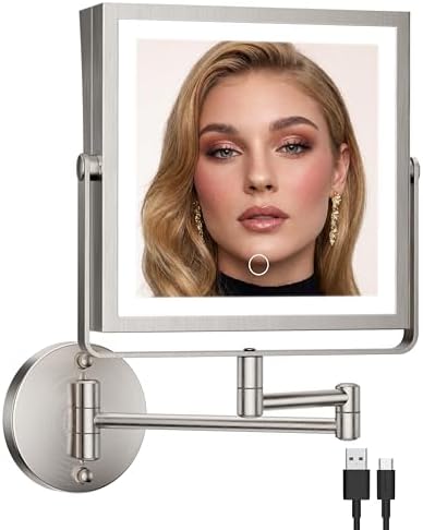 Rechargeable Wall Mounted Makeup Mirror by WZKALY
