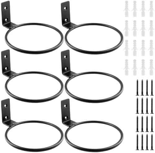 Jiozermi 6 Pack 6 inch Flower Pot Holder Ring, Wall Mounted by Jiozermi