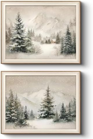 VIYYIEA Framed Christmas Snow Forest Landscape Wall Art Set, 16x20 Inch by VIYYIEAART