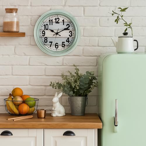 ZENFUN 12'' Rustic Wall Clock, Silent Non Ticking Clock Quartz Wall Clock - Image 6