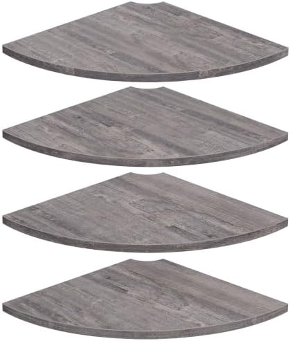 Homode Corner Floating Shelves, Round Corner Shelf Wall Mount Set of 4 by Homode