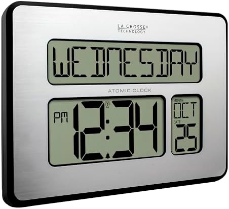 La Crosse Technology Atomic Wall/Table Clock, 7.5-in H x 9.75-inch W x 1-inch D - Image 2