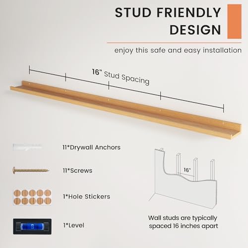 Picture Ledge Shelf, Long Floating Shelves - Image 5