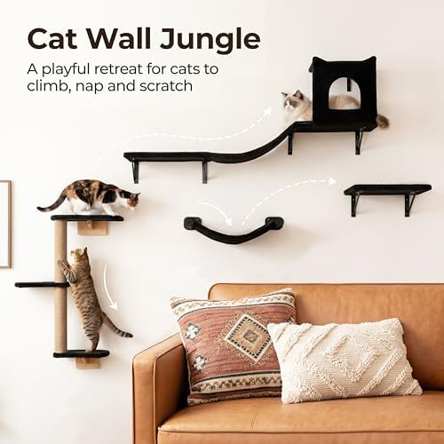 Wall Mounted Cat Furniture Set of 4 – 4 in 1 Cat Wall Shelves - Image 3