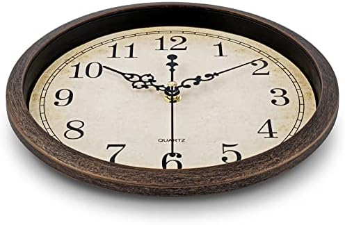 Bernhard Products Vintage Brown Wall Clock Silent Non Ticking 10 Inch Quality - Image 5