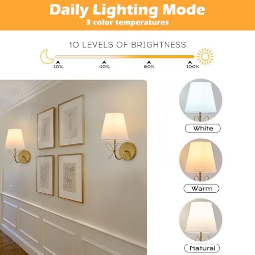 PASSICA DECOR Bow Wireless Battery Operated Wall Sconce Set of 2, Rechargeable - Image 5