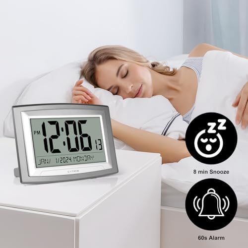 Auto Set Digital Wall Clock Battery Operated, 12.5 Inch Large Display Digital - Image 4