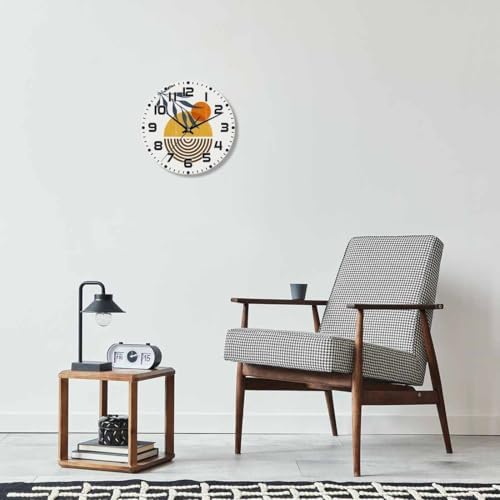Abstract Sunset wall Clock 10 inch Round Silent Non Ticking Wood Wall Clocks - Image 7