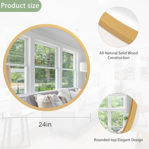 JJUUYOU Wall Mirror 24 Inch Round Wall Mirror - Image 2